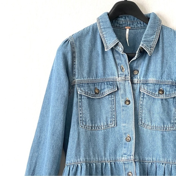 Free People Nicole Denim Shirt Dress - Picture 4 of 13